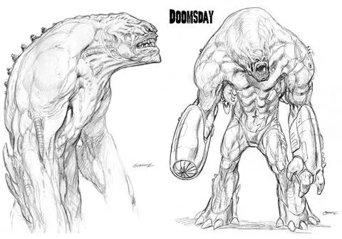 Arte conceptual del Superman que pudo ser, si, la de Tim Burton... -