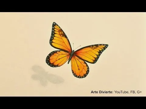 Cómo dibujar una mariposa monarca - Arte Divierte - YouTube Cómo dibujar una mariposa monarca - Arte Divierte - YouTube