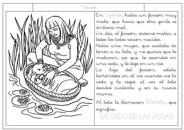 Moises salvado de las aguas para colorear - Imagui Moises salvado de las aguas para colorear - Imagui