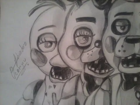 Arte con foxy — Dibujando a toy Chica,Freddy y Bonnie/five nights... Arte con foxy — Dibujando a toy Chica,Freddy y Bonnie/five nights...