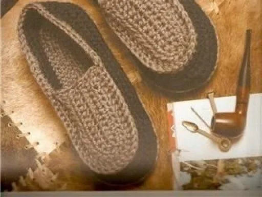 Pantuflas crochet hombre - Imagui