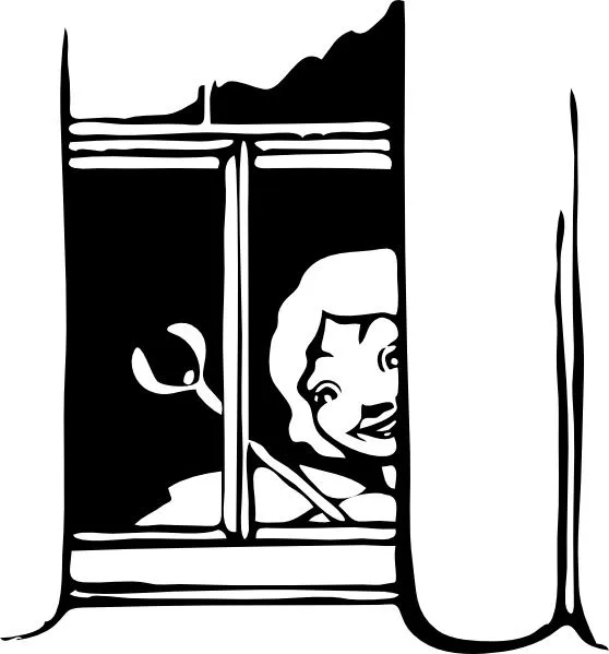 En el arte de hadas Peeking ventana del clip Vector de imágenes ... En el arte de hadas Peeking ventana del clip Vector de imágenes ...