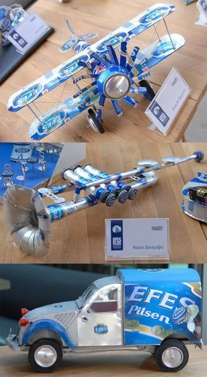 Arte con latas de cerveza. | Latas manualidades | Pinterest