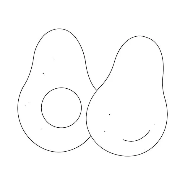 Arte de línea aguacate de fruta vectorial aislado sobre fondo blanco.- vector. hoja para colorear para niños. | Vector Premium Arte de línea aguacate de fruta vectorial aislado sobre fondo blanco.- vector. hoja para colorear para niños. | Vector Premium