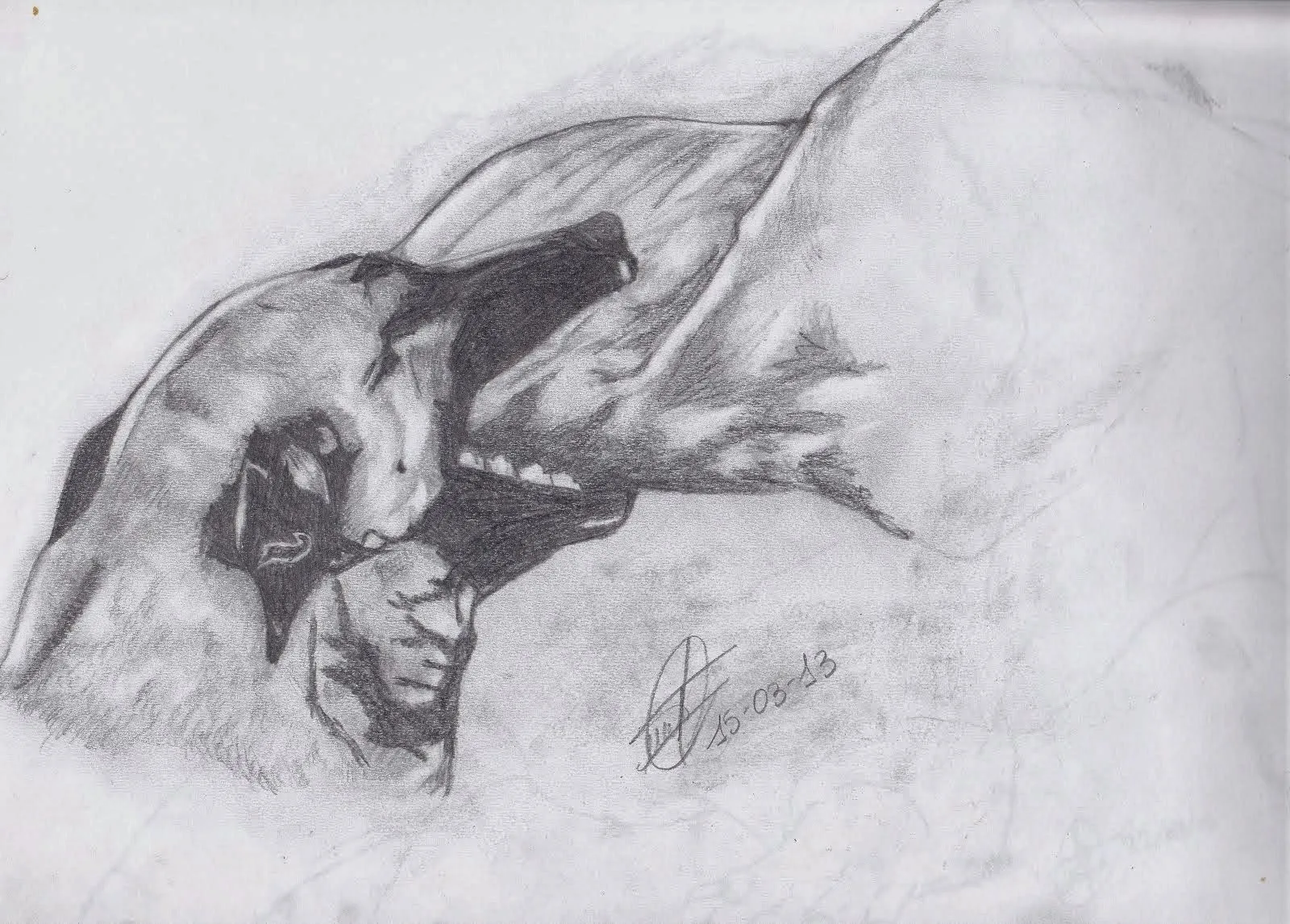 El arte en las manos: Lobo aullando