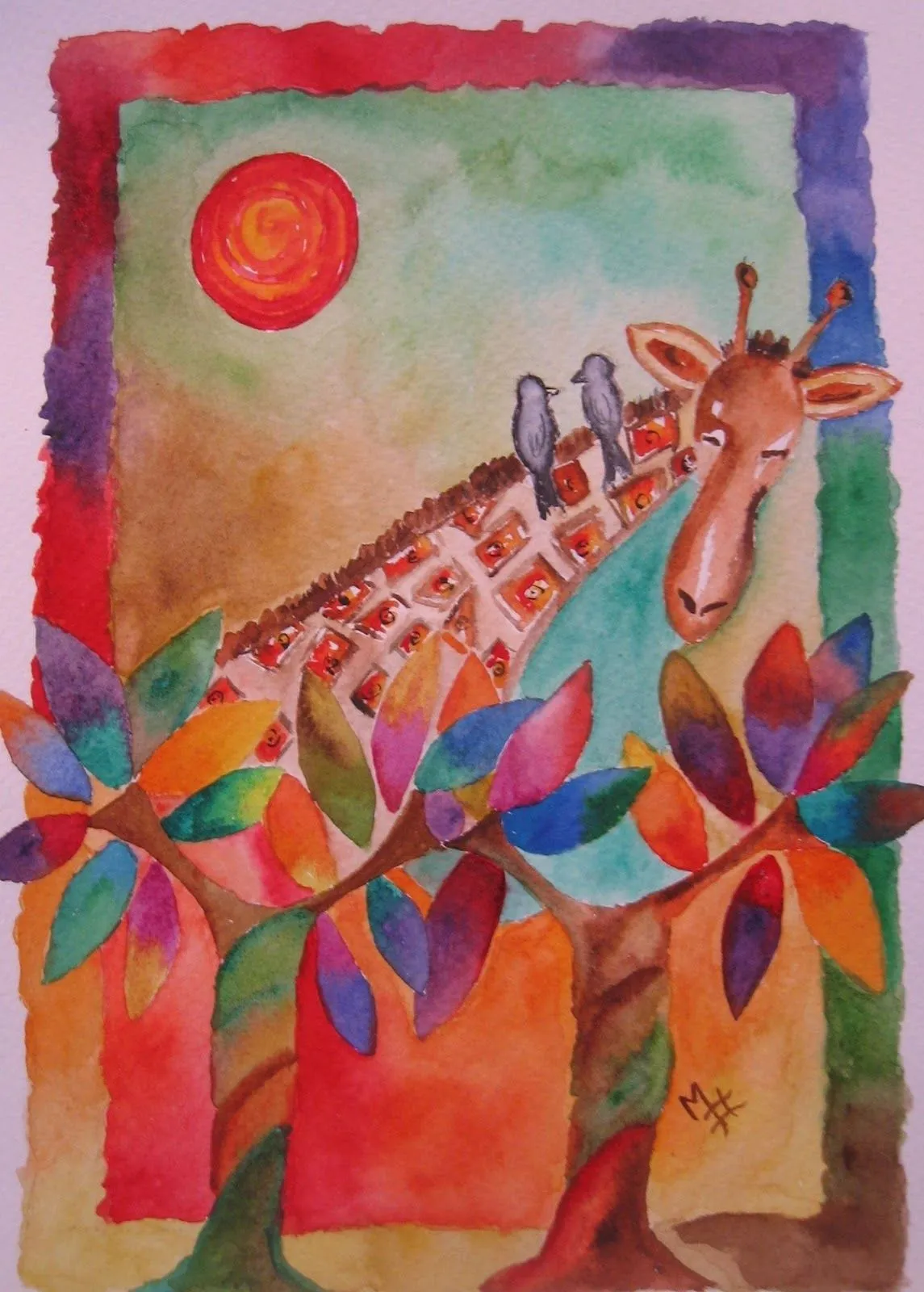 Arte y más: Jirafa entre colores