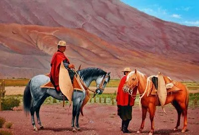 Arte Realista en Pinturas de Caballos. Cuadros de Caballos Pintados en Óleo Sobre Lienzo. Caballos con Figura Humana. Pintor Ricardo Raúl Bossie.