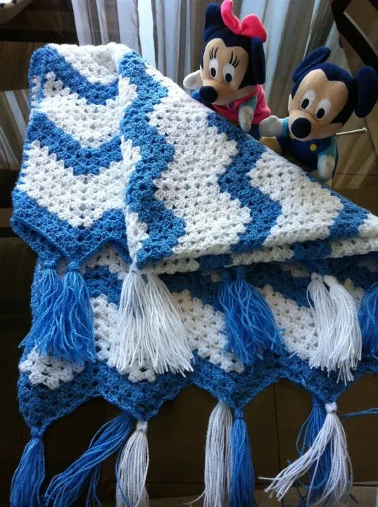 EL ARTE DE TEJER: MANTA BEBE TEJIDA A CROCHET ZIG ZAG EL ARTE DE TEJER: MANTA BEBE TEJIDA A CROCHET ZIG ZAG