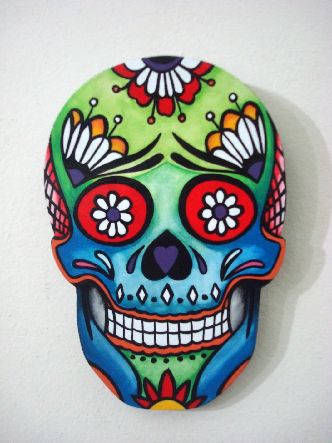 ARTECOLOR OBJETOS: CALAVERAS MEXICANAS EN MADERA PINTADAS A MANO ...