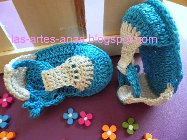ARTES-ANAS: SANDALIAS de BEBÉ A CROCHET CON DOBLE SUELA ARTES-ANAS: SANDALIAS de BEBÉ A CROCHET CON DOBLE SUELA