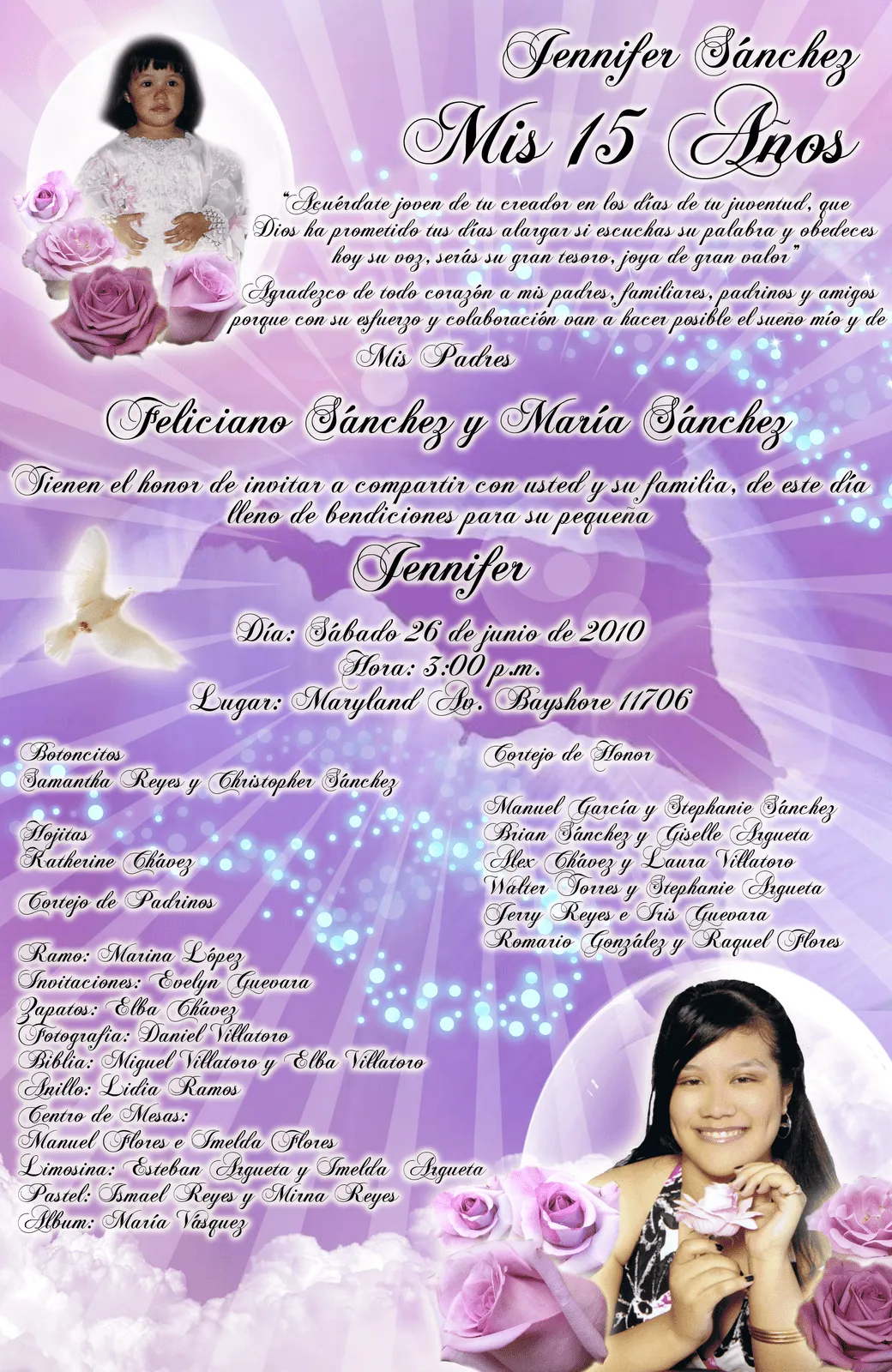Invitación 15 y 16 Años en Color Morado Lila con Rosas Lila ... Invitación 15 y 16 Años en Color Morado Lila con Rosas Lila ...