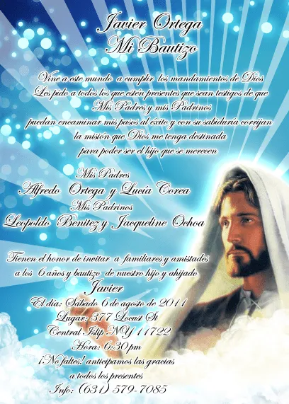Artes DaVinci: Invitación para Bautizo o Comunión con temática de ... Artes DaVinci: Invitación para Bautizo o Comunión con temática de ...