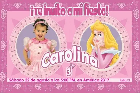 Artes DaVinci: Invitaciones de Cumpleaños con diseño de las Princesa