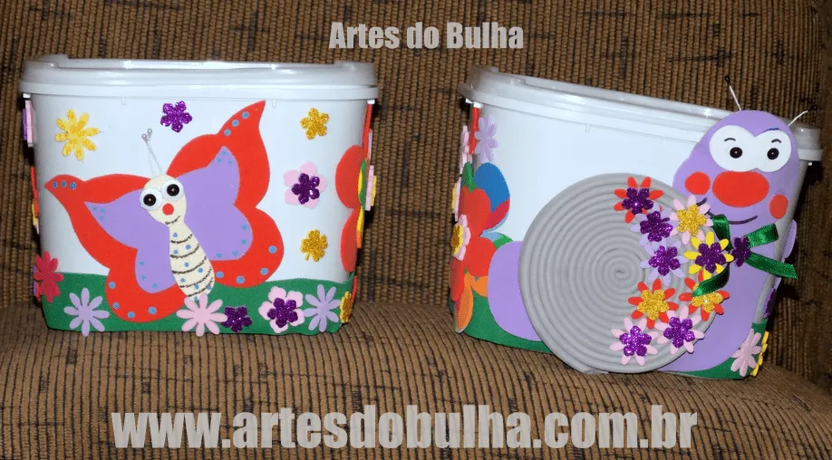 Artes do bulha: Potes de Sorvete Decorados com E.V.A!