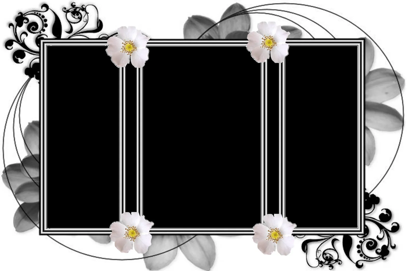 Artes em psd: 02 Molduras Românticas com Flores em PNG Artes em psd: 02 Molduras Românticas com Flores em PNG