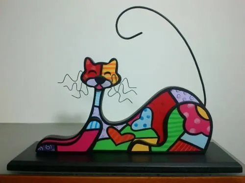 Gatos en técnica britto | Pintura en madera | Pinterest | Gatos