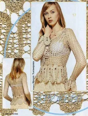 Artesanato Variado: Blusa de Crochê Dourada