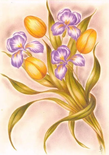 Artesanía y Diseño Adagio : Tulipanes y Lirios, pinturas en telas ... Artesanía y Diseño Adagio : Tulipanes y Lirios, pinturas en telas ...