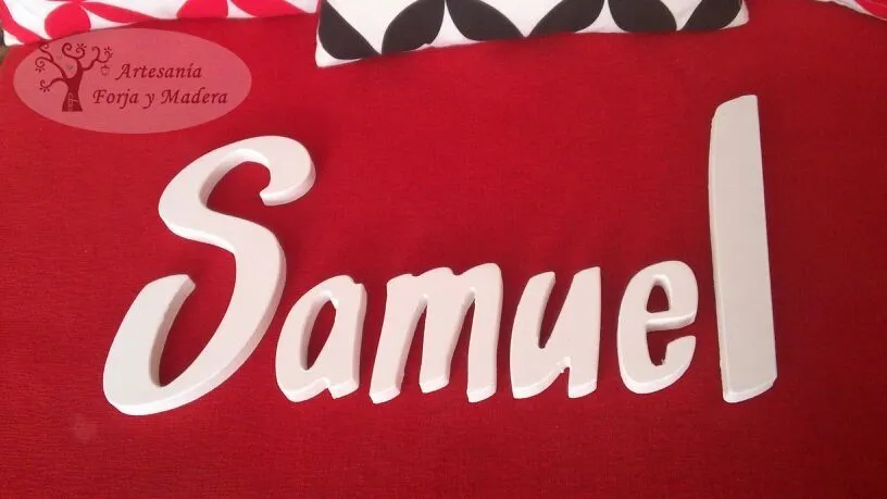 Artesanía Forja y Madera: Nombre de Madera para Bebe: Samuel Artesanía Forja y Madera: Nombre de Madera para Bebe: Samuel