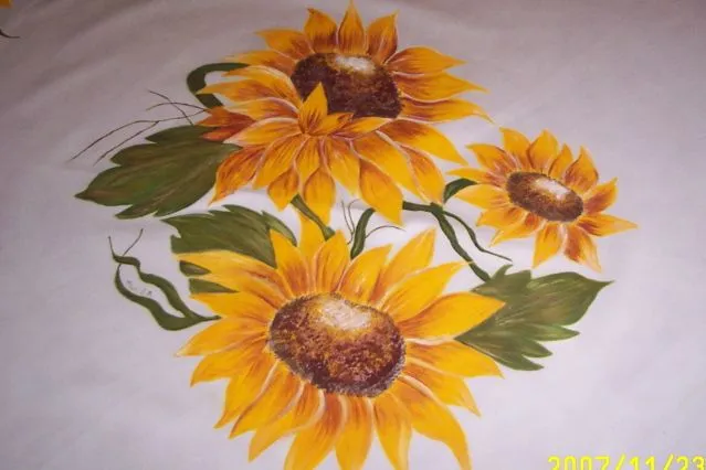 Manteles pintados con pintura acrilica - Imagui
