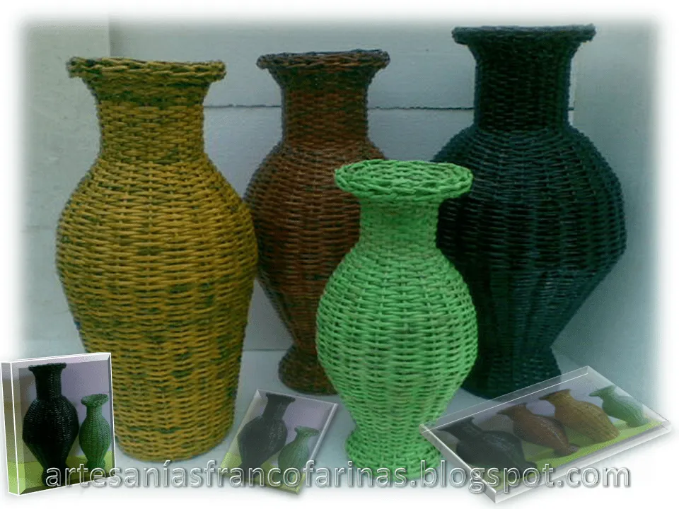 artesanias franco barinas: Jarrones de Papel Reciclado. artesanias franco barinas: Jarrones de Papel Reciclado.