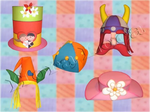 Moldes de sombreros de la hora loca - Imagui
