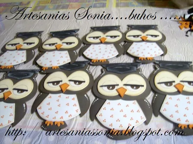 Artesanias Sonia: Buhos graduados!!!!!