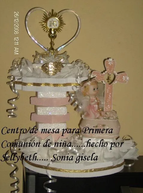 Artesanias Sonia: Centro de mesa Primera Comunión