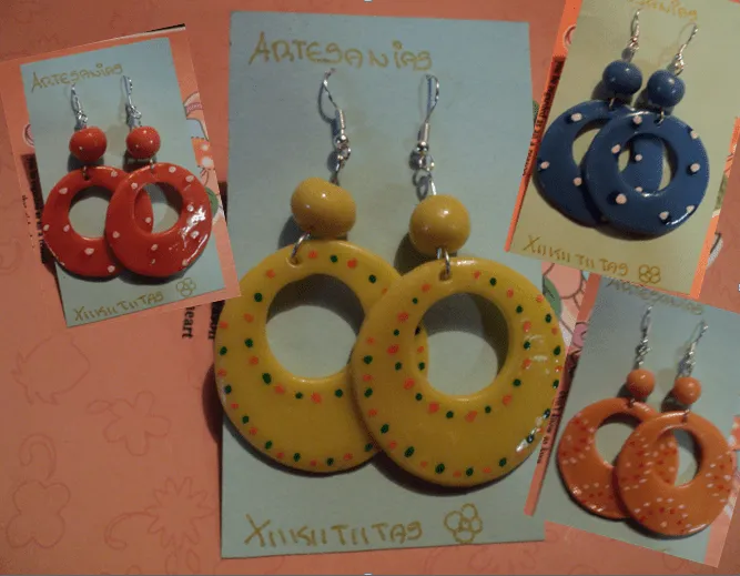 Artesanias Xiikiitiitas: Bellos aritos de porcelana fria !!! Artesanias Xiikiitiitas: Bellos aritos de porcelana fria !!!