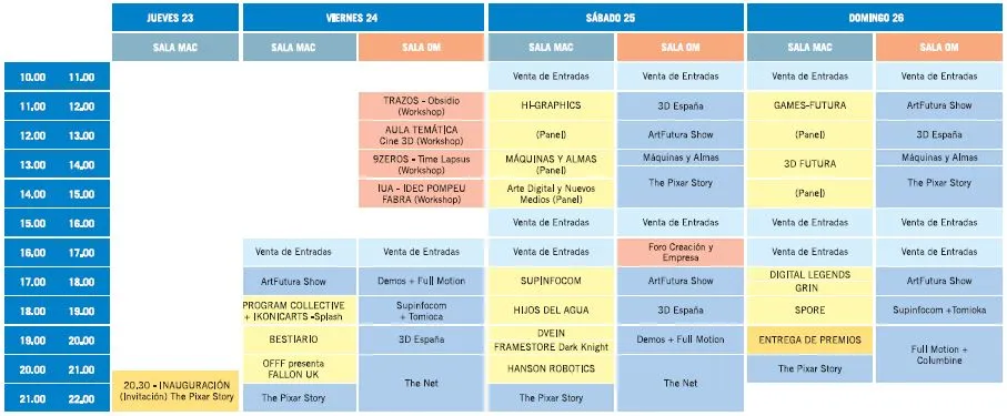 Artfutura :: Horarios