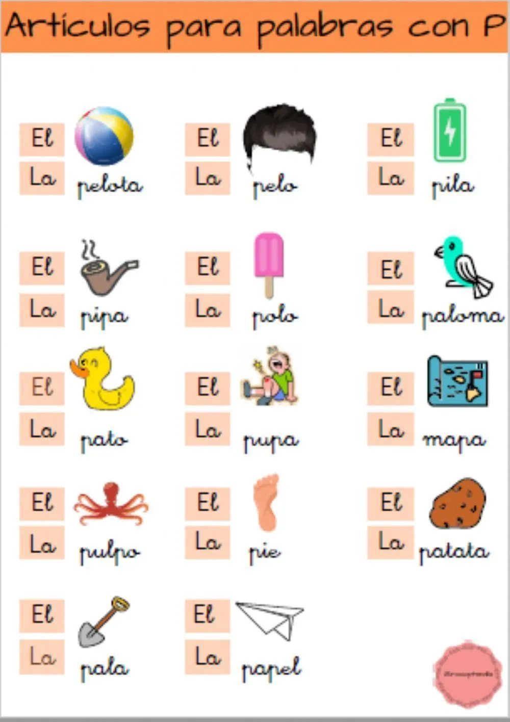 Artículos para palabras con P worksheet | Live Worksheets Artículos para palabras con P worksheet | Live Worksheets