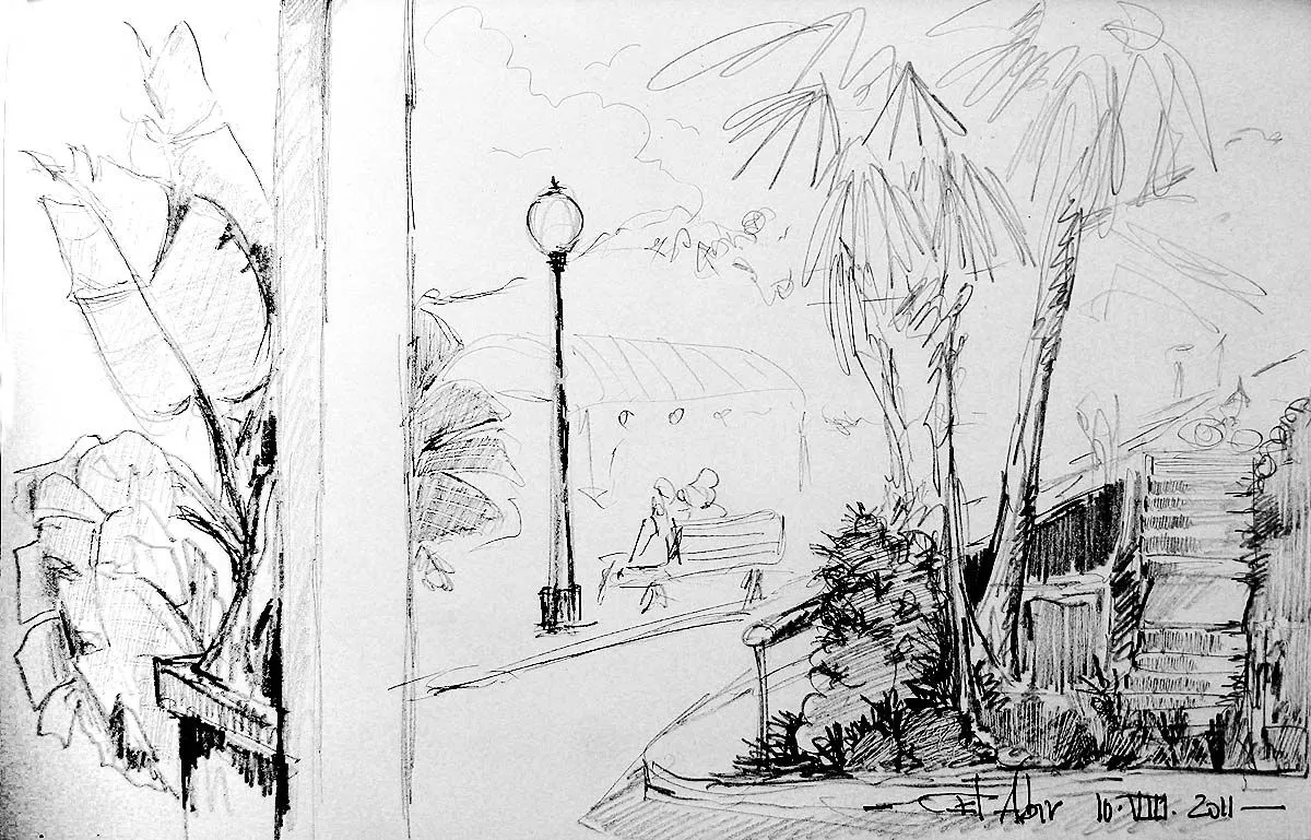 Dibujos a lapiz de playas - Imagui