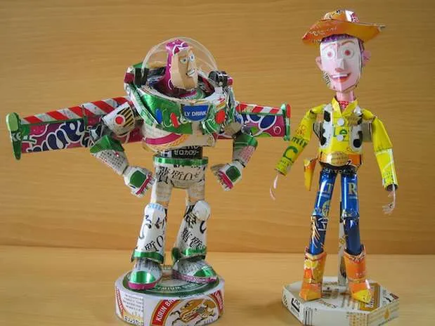 Artista japonés usa material reciclado para recrear figuras ... Artista japonés usa material reciclado para recrear figuras ...