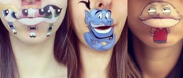 Artista recrea personajes infantiles con maquillaje sobre la boca ...