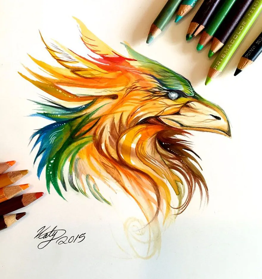 Las artísticas ilustraciones de animales hechas con plumones y ... Las artísticas ilustraciones de animales hechas con plumones y ...