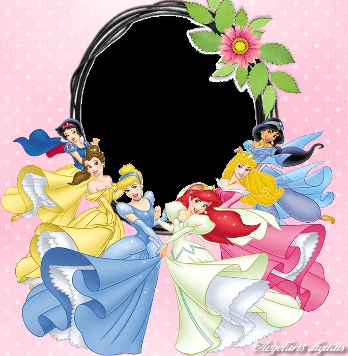 arts digitais: Moldura princesas disney