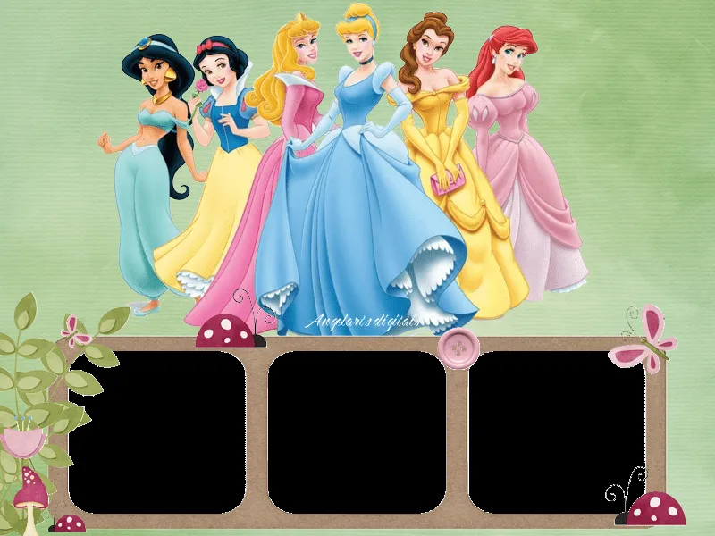 arts digitais: Moldura princesas Disney