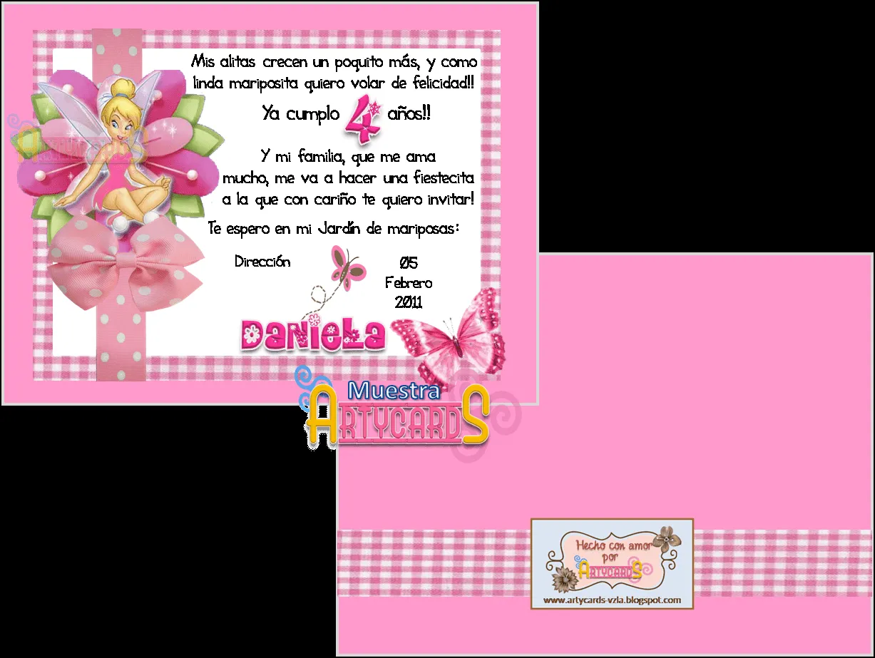 ARTYCARDS: INVITACIONES CUMPLEAÑOS DE NIÑA