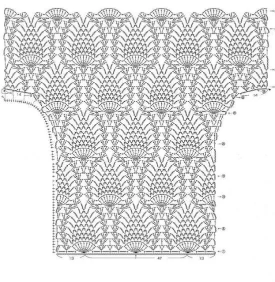 As Receitas de Crochê: Blusa de crochê em ponto abacaxi As Receitas de Crochê: Blusa de crochê em ponto abacaxi