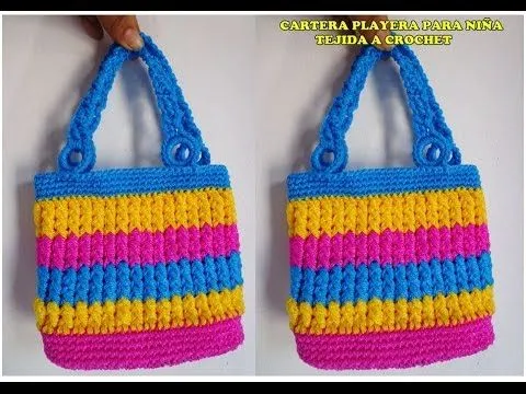 ASA PARA CARTERA PLAYERA DE NÑA. TEJIDO A CROCHET PASO A PASO ...