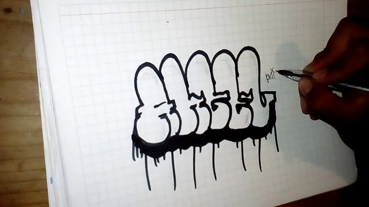 Como aser un graffiti con letra bomba.! - YouTube Como aser un graffiti con letra bomba.! - YouTube