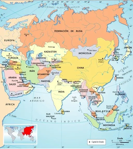 ASIA Localización Geográfica Países - Mundo Geografía ASIA Localización Geográfica Países - Mundo Geografía