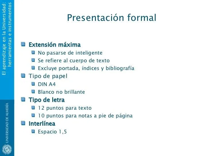 Aspectos formales de la presentación oral y escrita de trabajos