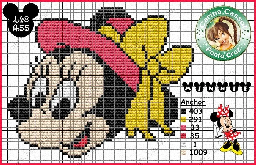 Ateliê Ponto & Patch: Gráficos em Ponto Cruz tema Disney