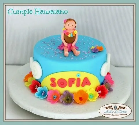 Atelier de Tartas: Tarta Fondant para un Cumple Hawaiano