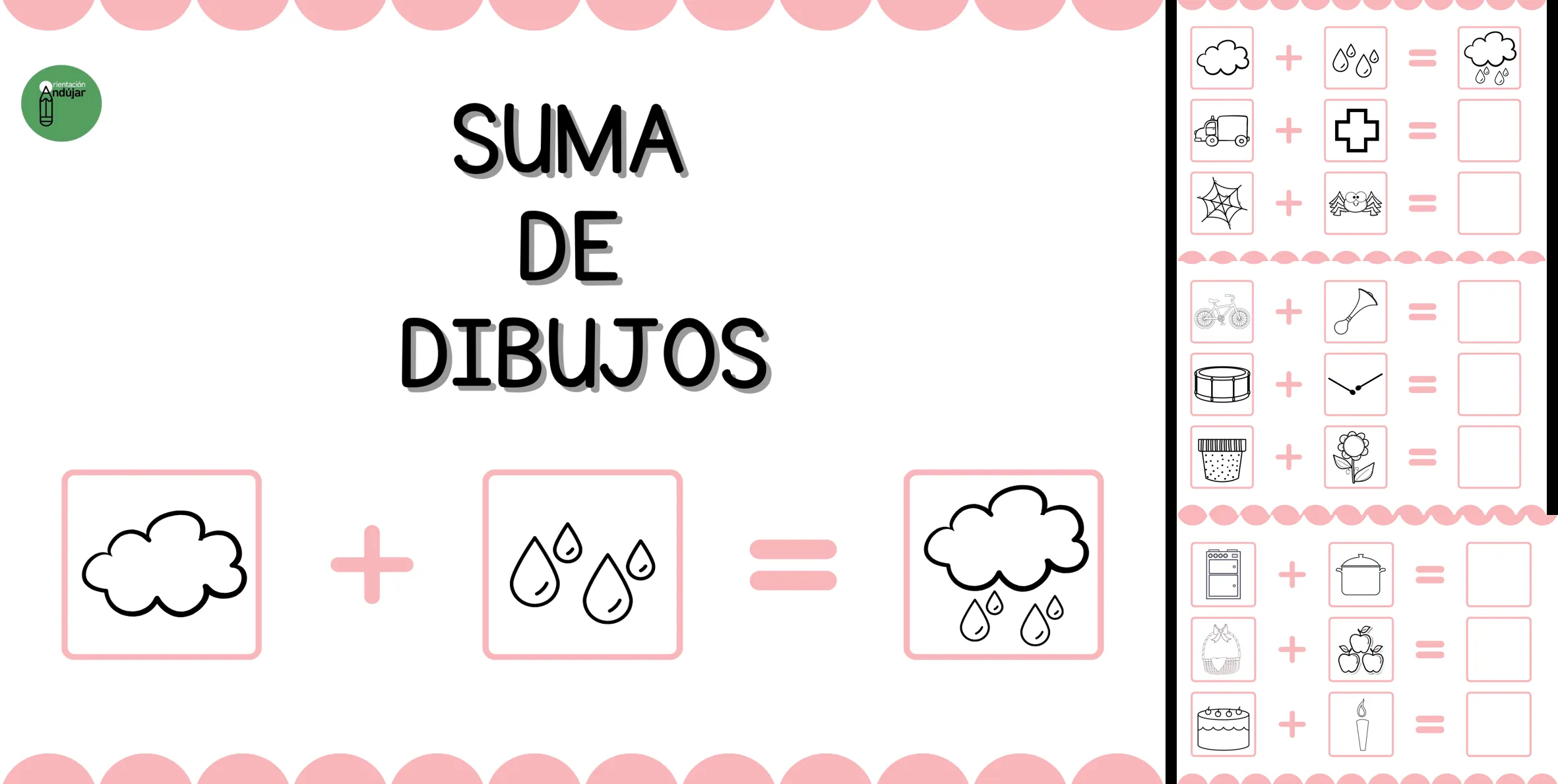 ATENCIÓN Y GRAFOMOTRICIDAD: suma de dibujos ATENCIÓN Y GRAFOMOTRICIDAD: suma de dibujos