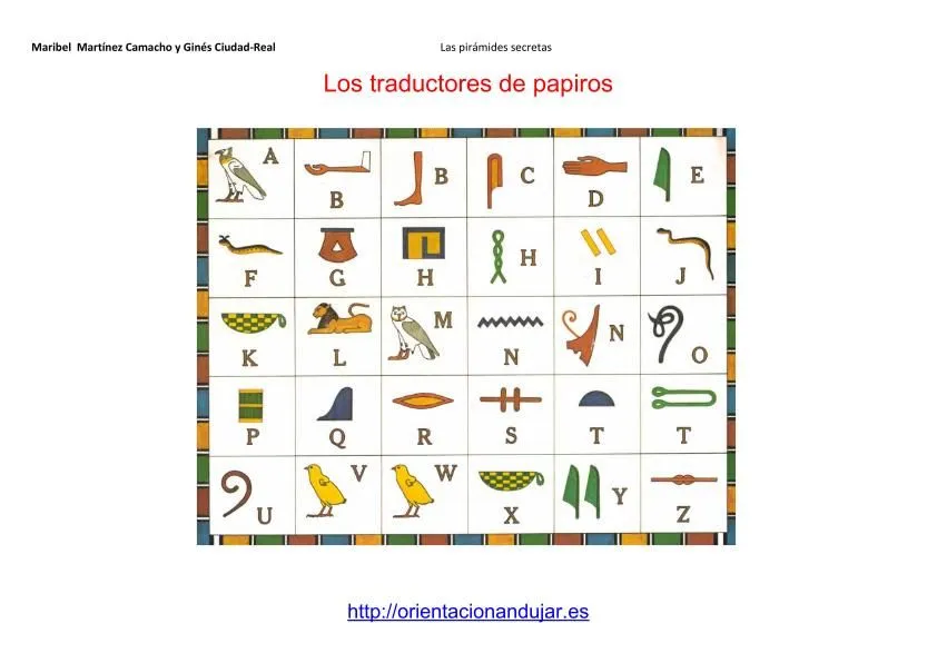 Atención en primaria e infantil: Los traductores de papiros Nivel ... Atención en primaria e infantil: Los traductores de papiros Nivel ...