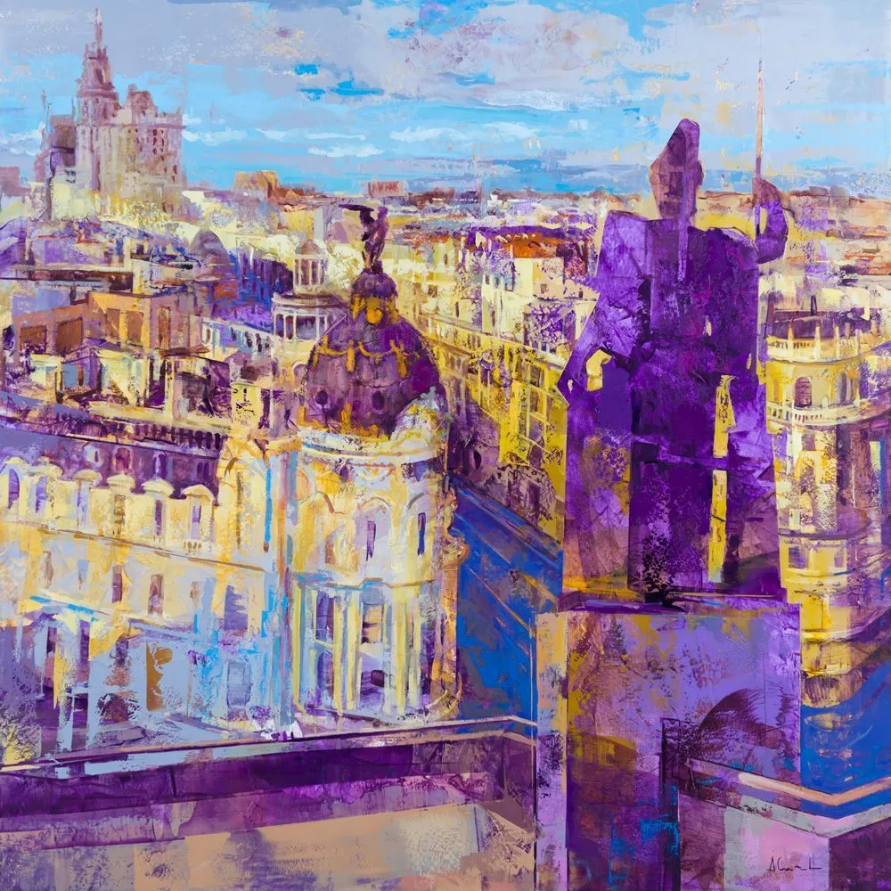 Atenea sobre Madrid - 100x100 cm