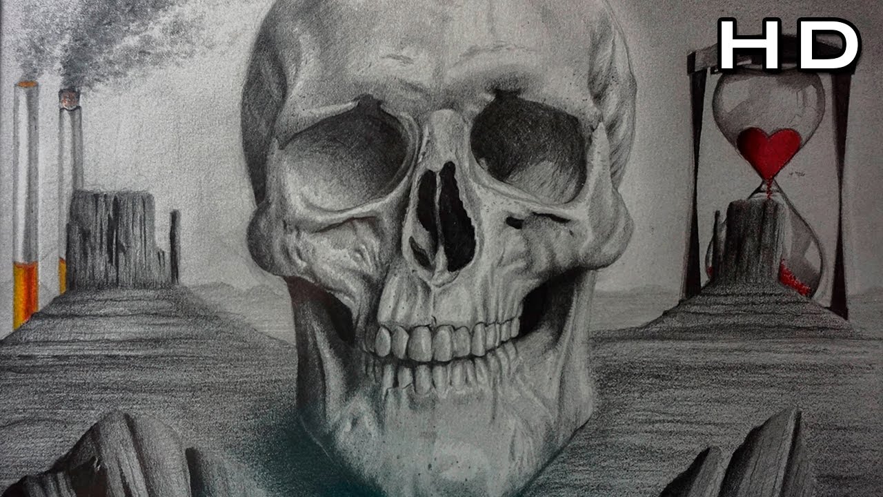 Aterrador Dibujo de una Calavera a Lápiz - Especial Halloween - YouTube Aterrador Dibujo de una Calavera a Lápiz - Especial Halloween - YouTube
