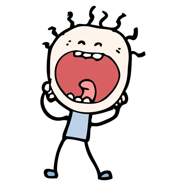 Aterrorizada gritando doodle dibujos animados del hombre — Vector ... Aterrorizada gritando doodle dibujos animados del hombre — Vector ...